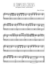 Téléchargez l'arrangement pour piano de la partition de Le temps des cerises en PDF